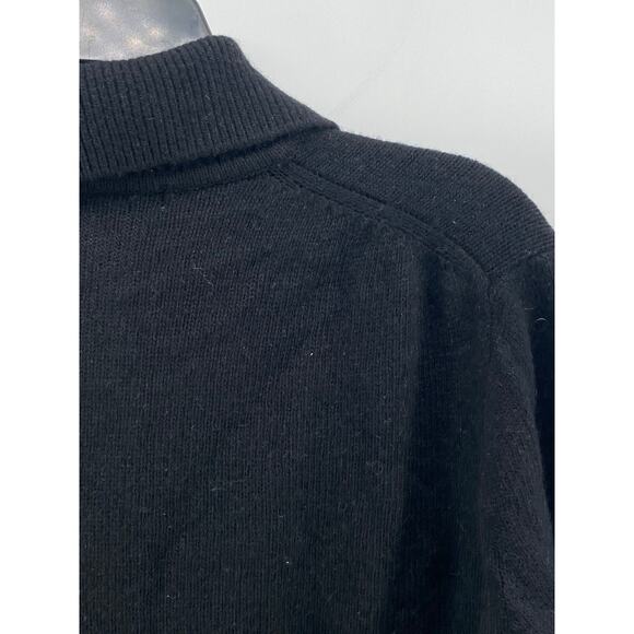 ALMINA CONCEPT Women's Black Split-Neck Long Sleeve Polo Pullover Sweater SZ M - Picture 4 of 10